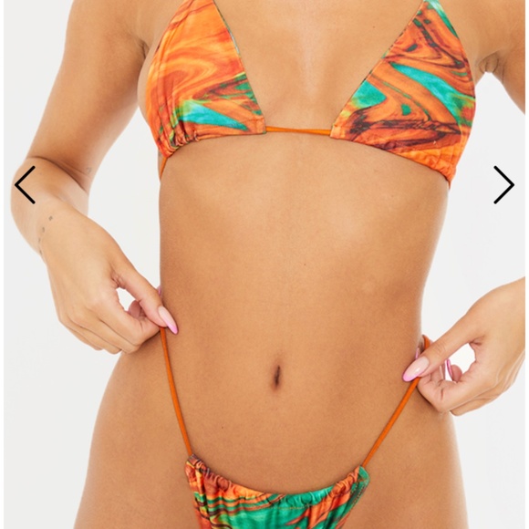 Orange Abstract Bikini Set - Picture 1 of 8